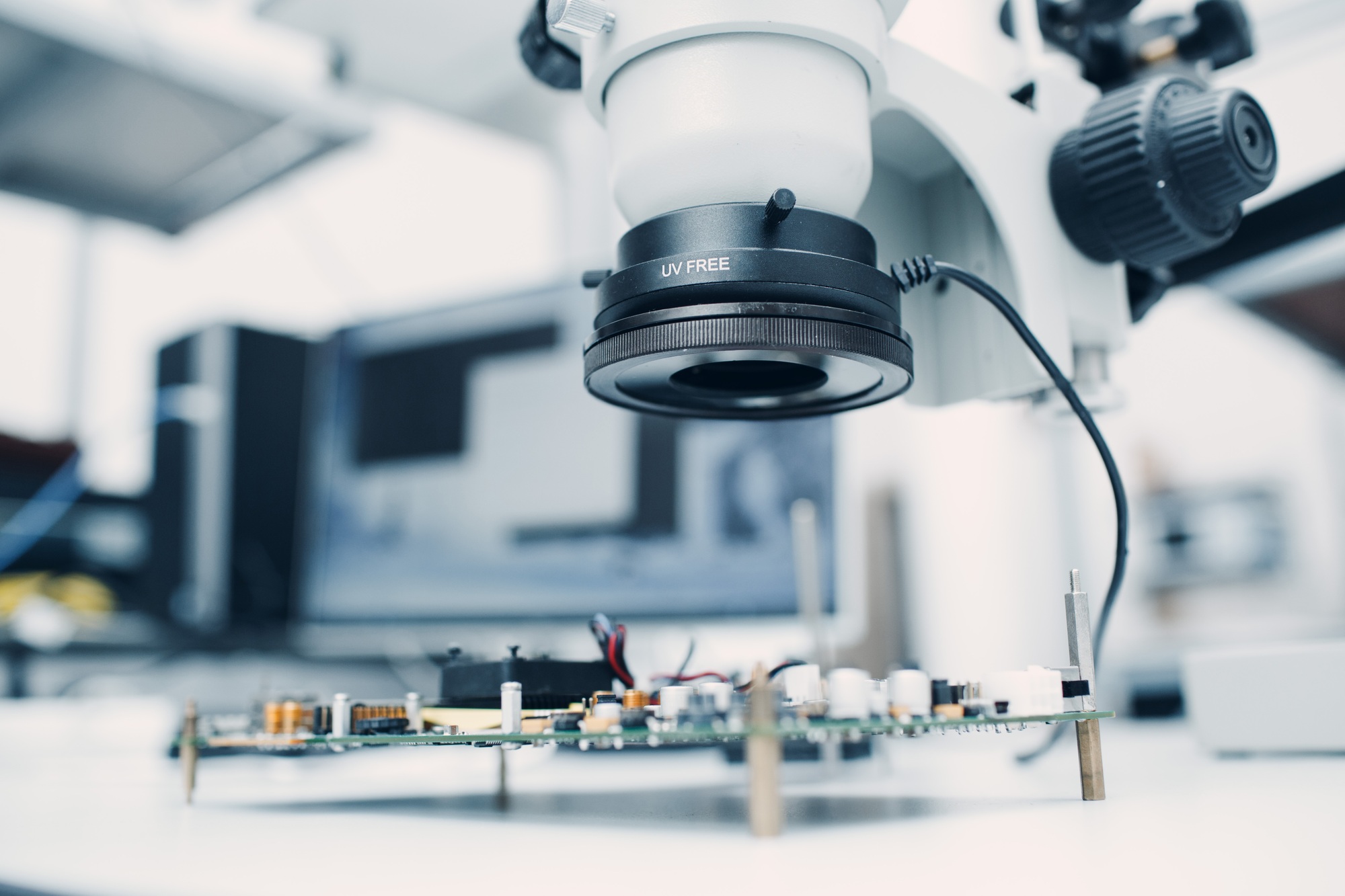 Microscope in Scientific research tech Laboratory on table